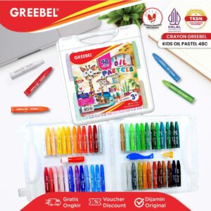 GREEBEL Crayon Krayon Kids 48 Warna / Kids Oil Pastel 48 (KOP48) Crayon Set Mewarnai Professional