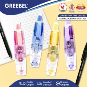 GREEBEL Correction Tape GCT-601 Lucu Pastel / Tip Ex Kertas Roll Pita Koreksi Pulpen