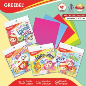 GREEBEL Origami Kertas Lipat / Paper Craft 5 Warna isi 25 Lembar (12X12CM)