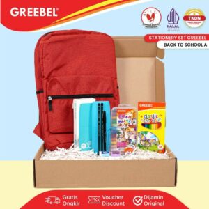GREEBEL BACK TO SCHOOL A / Stationary / Stationery Set alat tulis ATK krayon pensil warna pen penghapus tas ransel anak