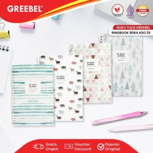 GREEBEL Ringbook 8064 A5O 25 / Agenda / Planner Lucu unik / Buku Catatan Spiral Ringbook 64 halaman