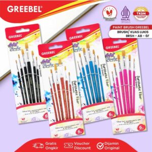 GREEBEL Kuas Lukis Brush Paint Set / Kuas Melukis (AB-6F)