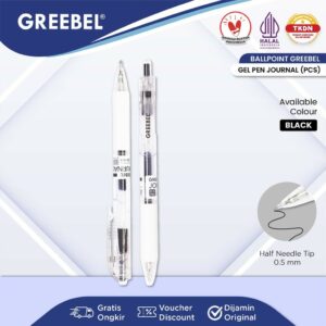 GREEBEL Pulpen Gel / Gel Pen GP-514 Journal 0.5 Hitam (1PCS) / Ballpen Gel Ballpoint Bolpen Bolpoin Pena Gel