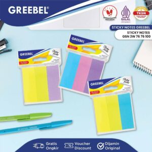 GREEBEL Sticky Note / Catatan Notepad Kertas Catatan 100 Lembar (3W 7676100) Note Memo Alat Tulis Kantor