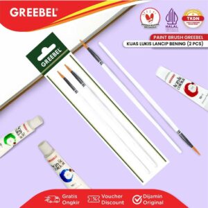 Kuas / Paint Brush Lancip Bening Set Cat Akrilik / Air / Minyak / Gouache melukis (2 pcs / set)