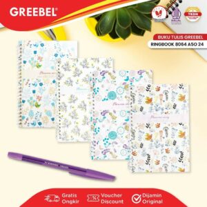 GREEBEL Notebook Buku Tulis Ring (Ringbook 8064 A5O 24) / Buku Tulis Catatan Notebook Buku Ring
