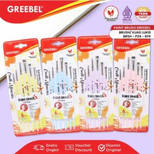 GREEBEL Kuas Lukis Brush Paint Set / BRSH-P24-6FR