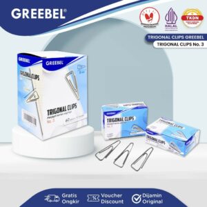 GREEBEL Klip Kertas Trigonal Clip / Klip Kertas Segitiga / Document Hold NO. 3 (25MM) (BOX)