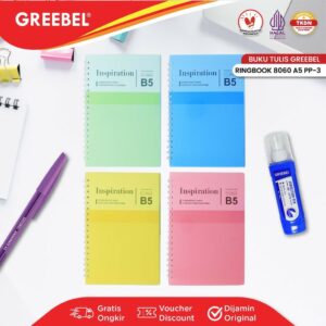 GREEBEL Ringbook 8060 B5 PP-3 / Agenda Planner Lucu unik / Buku Catatan Spiral Ringbook isi 60 halaman