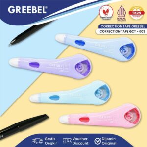 GREEBEL Correction Tape GCT-603 Pastel Lucu / Tip Ex Kertas Roll Pita Koreksi Pulpen