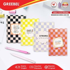 GREEBEL Notebook Buku Tulis Ring (Ringbook 8064 A5O 36) / Buku Tulis Catatan Notebook Buku Ring