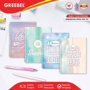 GREEBEL Ringbook 8064 A5C 02 / Agenda Planner Lucu unik / Buku Catatan Spiral Ringbook isi 64 halaman