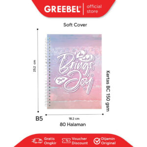 GREEBEL Notebook Buku Tulis Ring (Ringbook 8080-B5C-02) / Buku Tulis Catatan Notebook Buku Ring