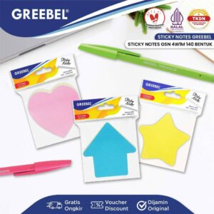 GREEBEL Sticky Note / Catatan Notepad Kertas Catatan (4W1M 140 Lembar) Note Memo Alat Tulis Kantor