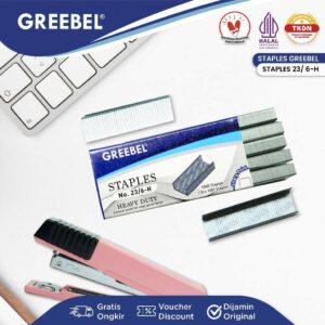GREEBEL Isi Staples 1000 Staples (23 / 6-H) / Isi Stapler / Isi Jepretan / Refill Stapler ATK Office