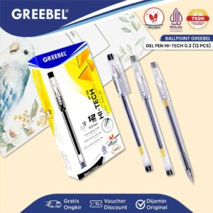 GREEBEL Pulpen Gel / Gel Pen GP-506 HI-TECH 0.3 (12PCS/SET) Ballpen Gel Ballpoint Bolpen Bolpoin Pena Gel