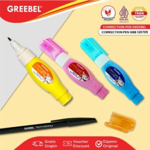 GREEBEL Correction Pen / GBC 120705 / Penghapus Pulpen Cair / Tipe x / Tip X Cepat Kering