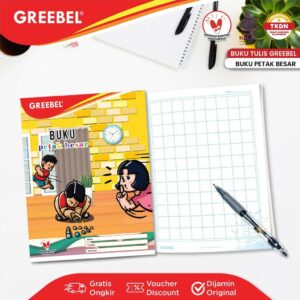 GREEBEL Buku Petak Besar A5 34 Lembar / Buku Kotak Kotak / Buku Anak Sekolah