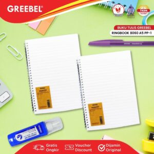 GREEBEL Notebook A5 Buku Diary Aesthetic / Ringbook 8060 A5 PP-1 / Buku Note Binder 64 Halaman / Buku Tulis Lucu Pastel