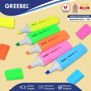 GREEBEL Highlighter Penanda HL-703 ( 1 PCS ) Stabilo Spidol Greebel