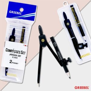 GREEBEL Jangka Set / Jangka Besi Warna Plus Pensil C 3303 / Math Set