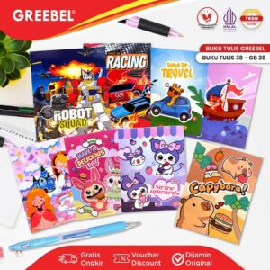 GREEBEL Buku Tulis A5 38 Lembar (PCS) / Buku Tulis Sekolah / School Book