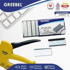 GREEBEL Isi Staples 1000 Staples (T-8) / Isi Stapler / Isi Jepretan / Refill Stapler ATK Office