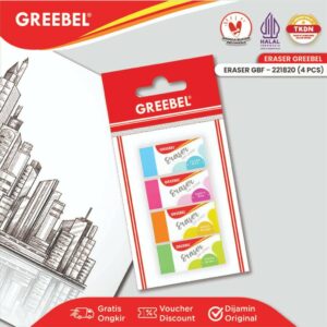 GREEBEL Eraser Stip Hapusan GBF-221820L (4PCS/SET) Penghapus Pensil
