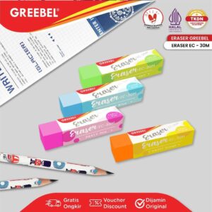GREEBEL Eraser Stip Hapusan EC-30M (Blister 4PCS/SET) / Penghapus Pensil