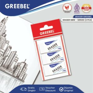 GREEBEL Eraser Stip Hapusan GBW-120630 (3PCS/SET) Penghapus Pensil