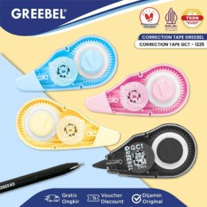 GREEBEL Correction Tape GCT-1225 / Tip Ex Kertas Roll Pita Koreksi Pulpen