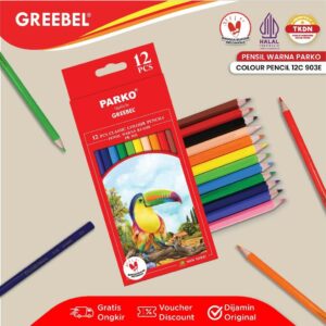 PARKO Pensil Warna 12 Warna / Classic Color 12 Warna (903E) / Colored Pencil / Warna Lebih Nyata