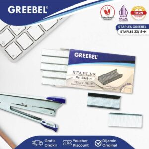 GREEBEL Isi Staples 1000 Staples (23 / 8-H) / Isi Stapler / Isi Jepretan / Refill Stapler ATK Office