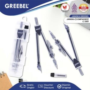GREEBEL Jangka Drawing Compass Stainless Stell Anti Karat / Jangka Besi C3301