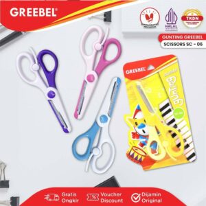GREEBEL Gunting Scissor Karakter Lucu (SC-06) / Gunting Sekolah Mini Stainless Anti Karat Nyaman Digunakan