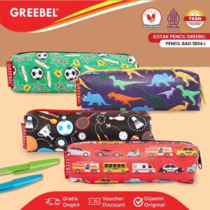 GREEBELTempat Pensil (Pencil Bag 1804 M) / Kotak Pencil Pen anak lucu cute warna warni / Penyimpanan Alat Tulis