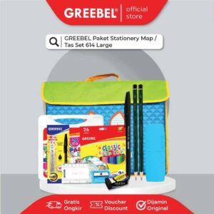 GREEBEL Paket Alat Tulis Mewarnai (PAKET 614 LARGE)-Tas Alat Tulis Lengkap Krayon Pensil Warna Pulpen Pensil Kotak Pensil