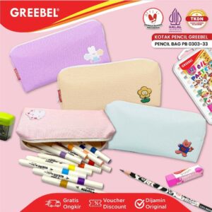 GREEBEL Kotak Pensil Lucu / Pensil Case Aesthetic / Tempat Pensil Pastel / Pensil Bag Kotak 0303-33
