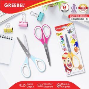 GREEBEL Gunting Scissor Karakter Lucu (SC-21) / Gunting Sekolah Mini Stainless Anti Karat Nyaman Digunakan