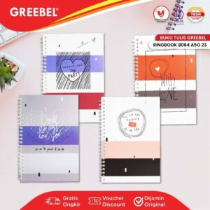 GREEBEL Notebook Buku Tulis Ring (Ringbook 8064 A5C 23) / Buku Tulis Catatan Notebook Buku Ring