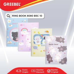 GREEBEL Notebook Buku Tulis Ring (Ringbook 8080 B5C 10) / Buku Tulis Catatan Notebook Buku Ring