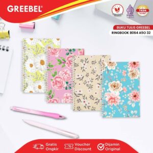 GREEBEL Notebook Buku Tulis Ring (Ringbook 8064 A5O 32) / Buku Tulis Catatan Notebook Buku Ring