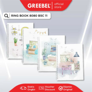 GREEBEL Ringbook Buku Diary Aesthetic / Ringbook 8080 B5C 11 / Buku Note Binder 80 Halaman / Buku Tulis Lucu Pastel