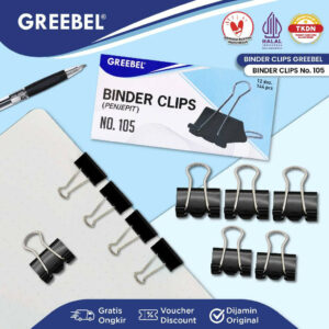 GREEBEL Klip Kertas Binder Clip / Penjepit Kertas Hitam Besar Kecil 105 (15MM)
