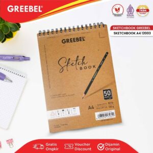 GREEBEL Buku Gambar Sketch Book A4 50 Lembar (12003) Buku Sketsa Drawing Book