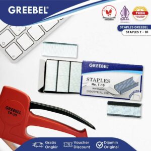 GREEBEL Isi Staples 1000 Staples (T-10) / Isi Stapler / Isi Jepretan / Refill Stapler ATK Office