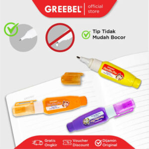 GREEBEL Correction Pen / GBC 120707 (1PCS) / Penghapus Pulpen Cair / Tipe x / Tip X Cepat Kering
