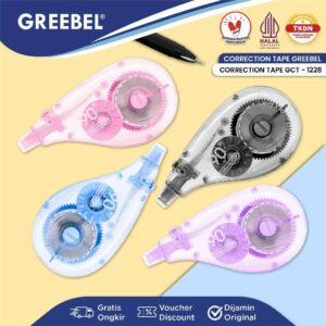 GREEBEL Correction Tape GCT-1228 Pastel Lucu / Tip Ex Kertas Roll Pita Koreksi Pulpen