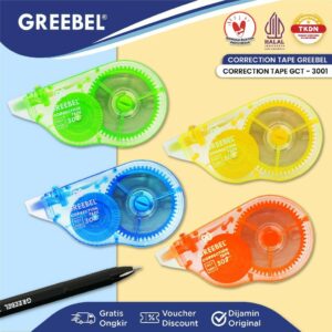 GREEBEL Correction Tape GCT-3001 / Tip Ex Kertas Roll Pita Koreksi Pulpen