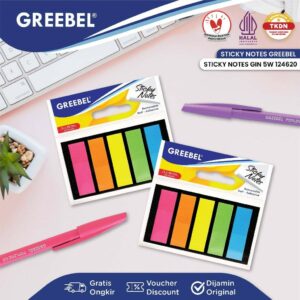 GREEBEL Sticky Note / Catatan Notepad Kertas Catatan 6 Warna 20 Lembar (5W 124620) Note Memo Alat Tulis Kantor